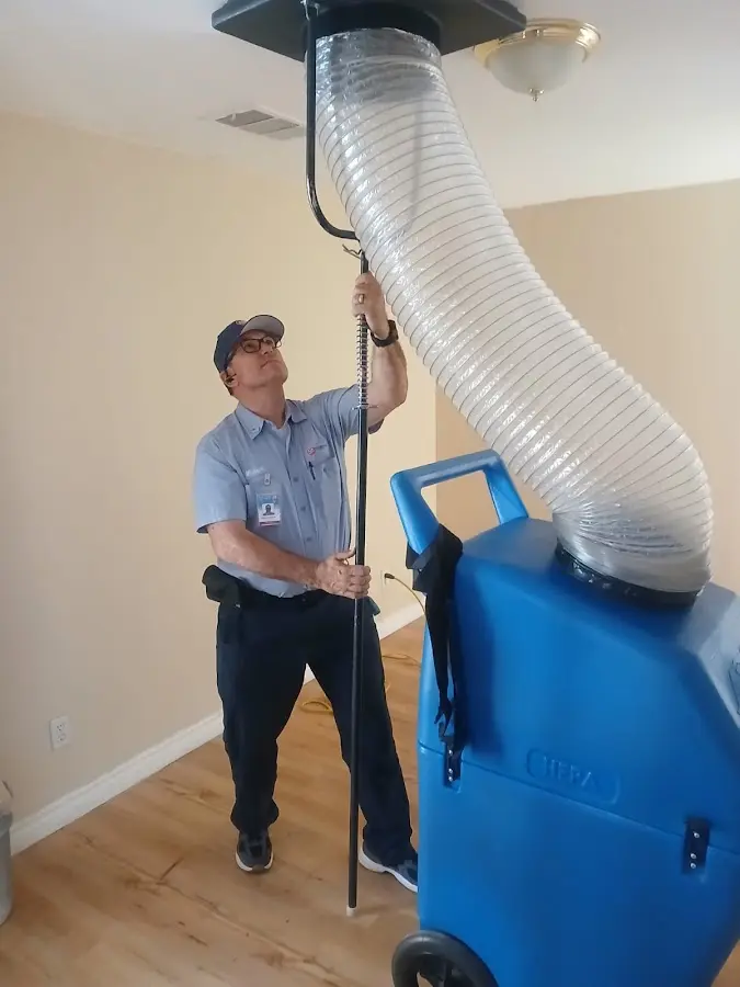 Mini Split Installation technician using HEPA equipment in Weiser